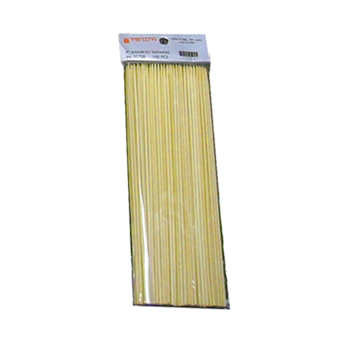 Town Equipment 8 inch bamboo skewers in a 100 count display pack