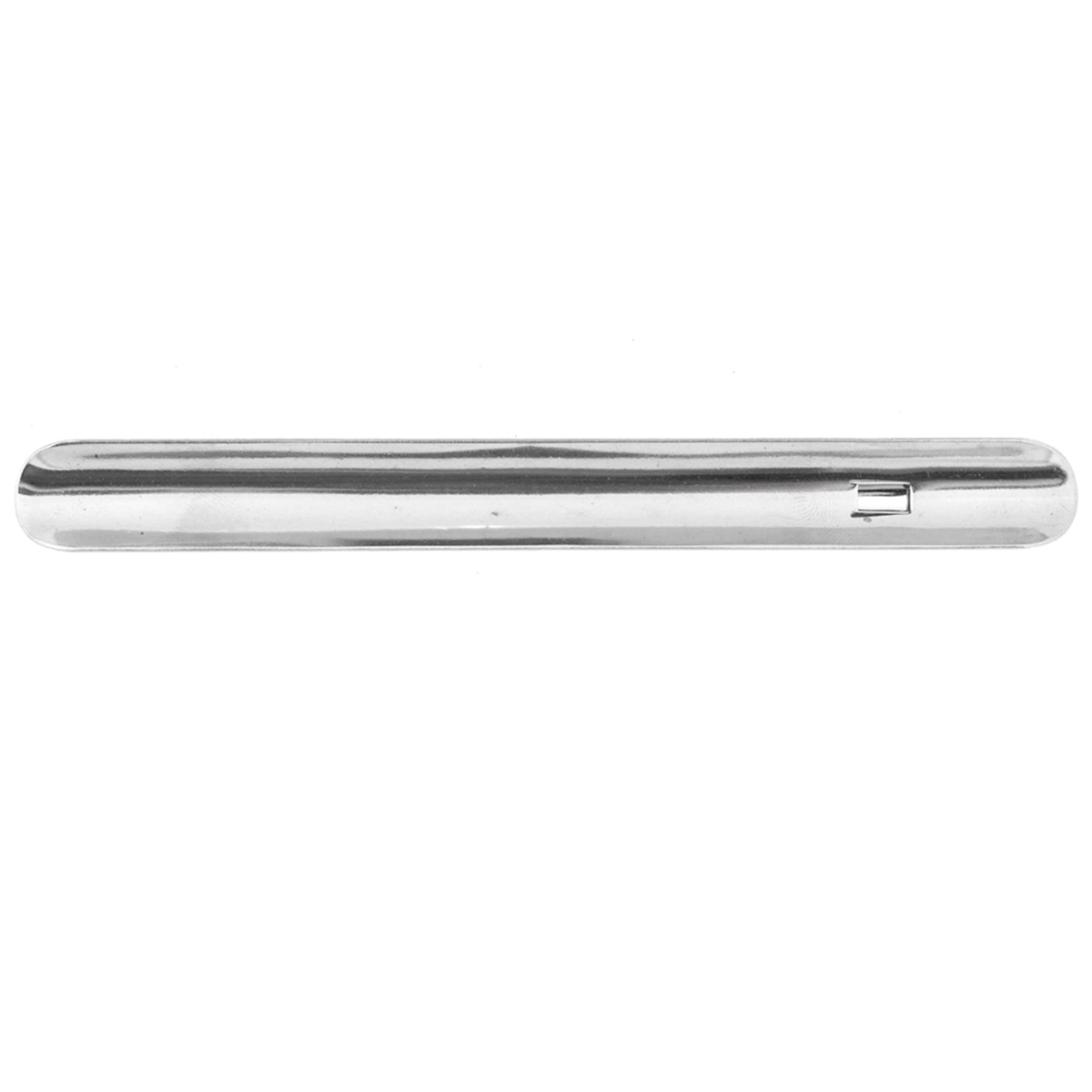 Top-down flat view of the Tablecraft 519 stainless steel table crumber showing full 6-inch length and pocket clip detail