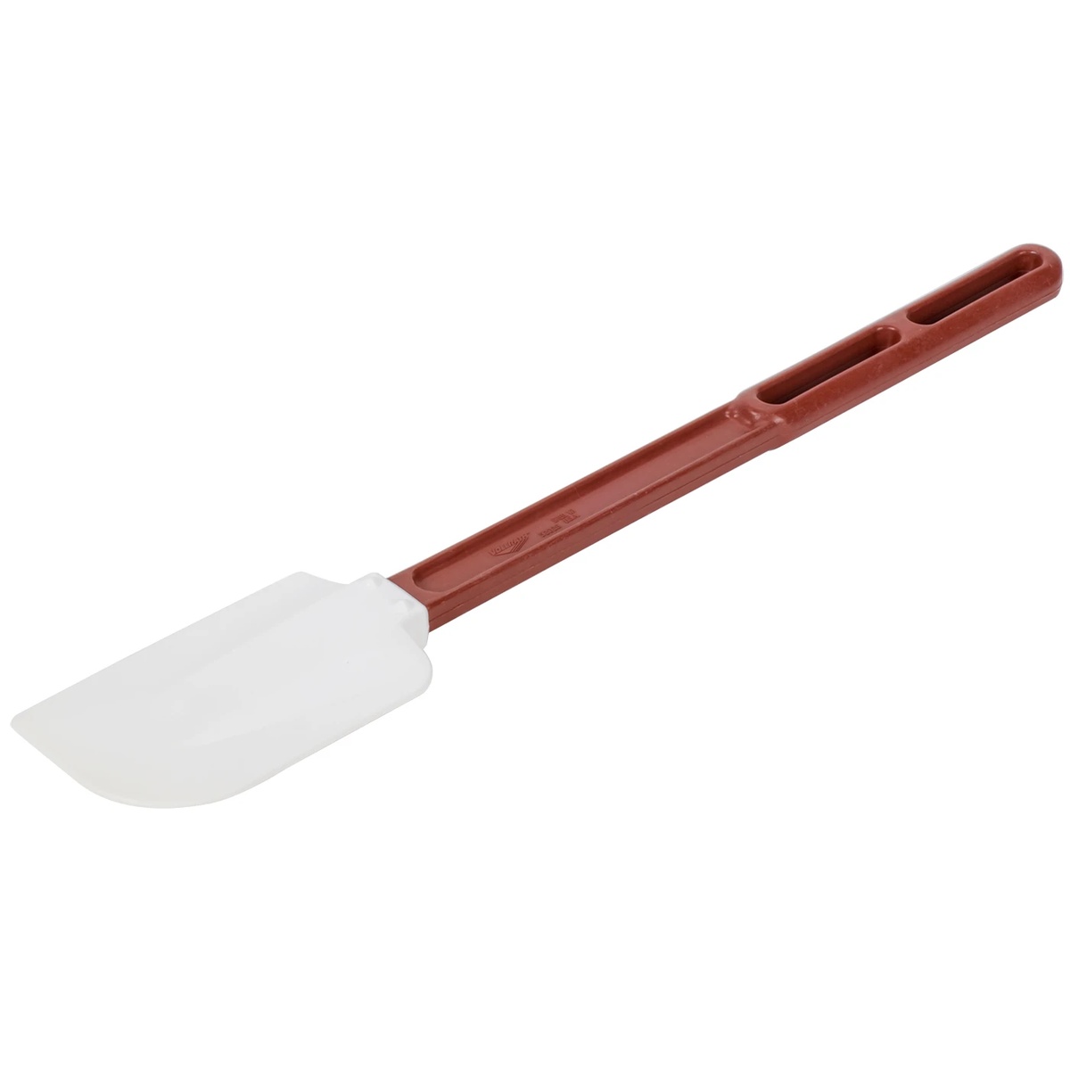 Vollrath 16.5 inch high temperature silicone spatula with red handle and white blade