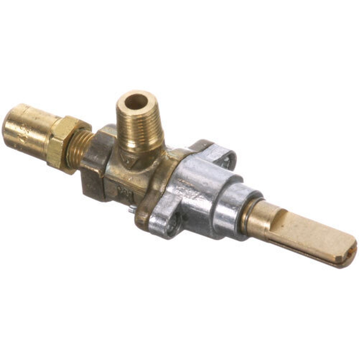 AllPoints 521008 Universal Gas Valve with brass fittings, 1-inch stem, and metal body