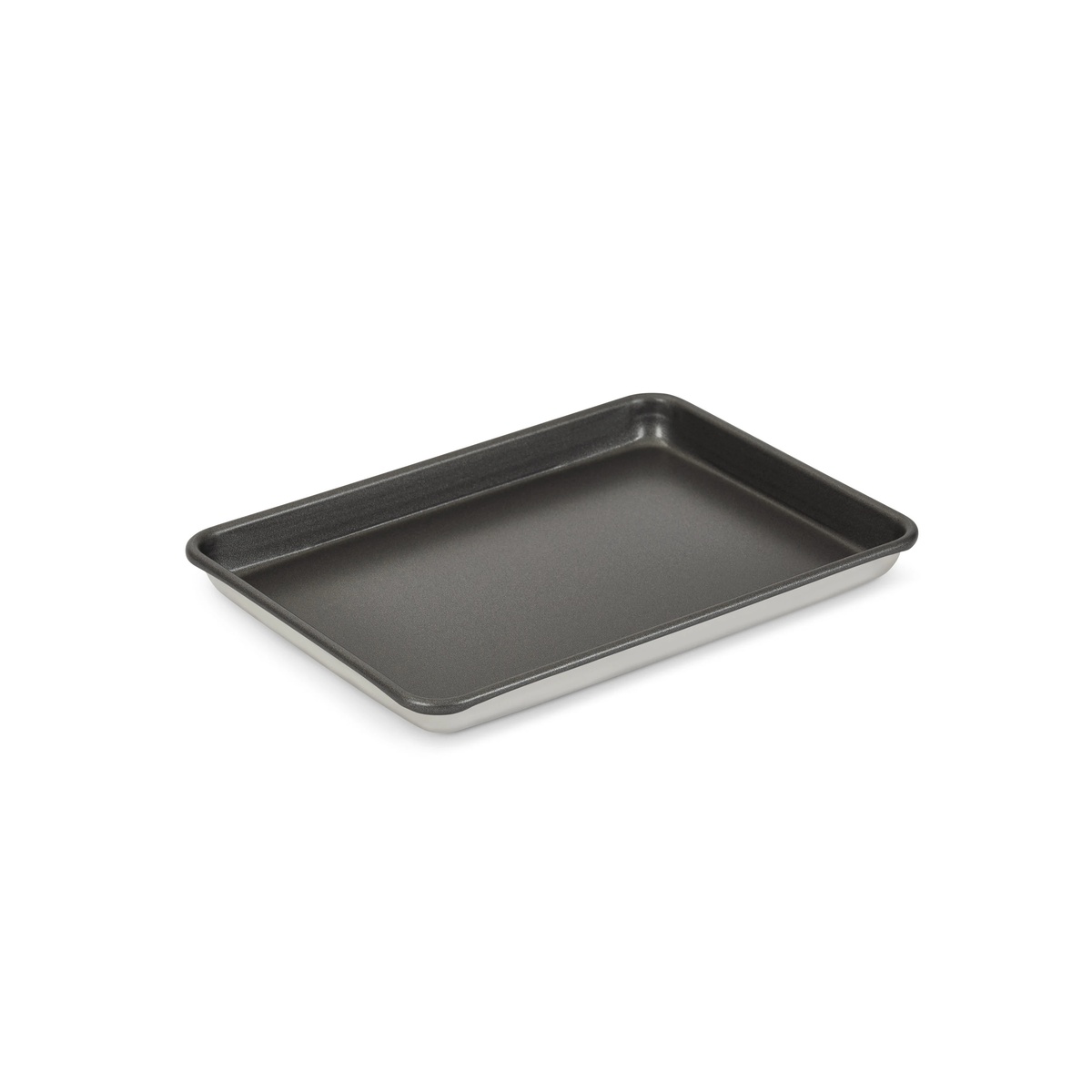 Vollrath 5220NS quarter-size nonstick aluminum sheet pan with dark nonstick interior and silver aluminum exterior