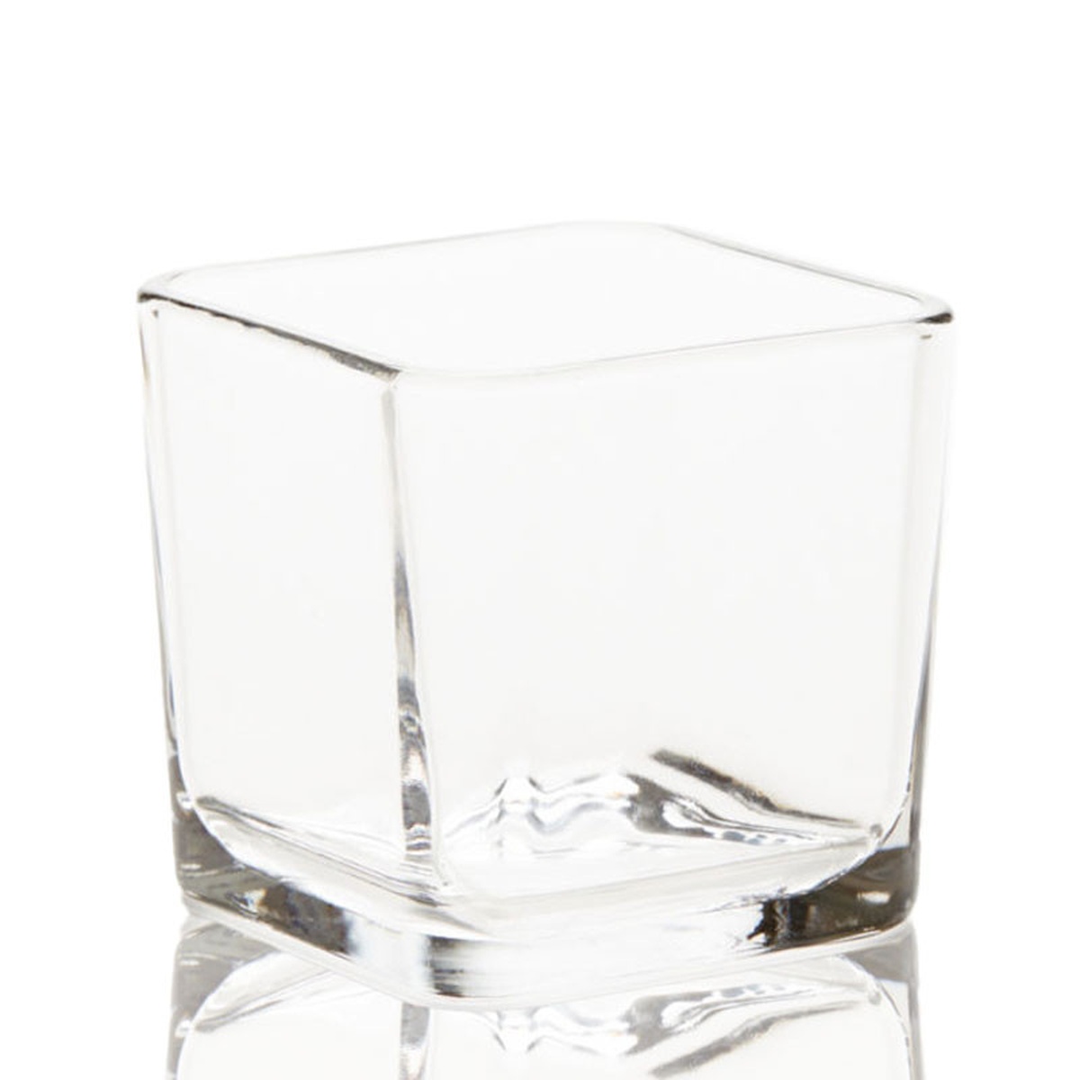 Libbey 5279 9 oz. Prism Rocks Old Fashioned Glass, clear square glass on white background