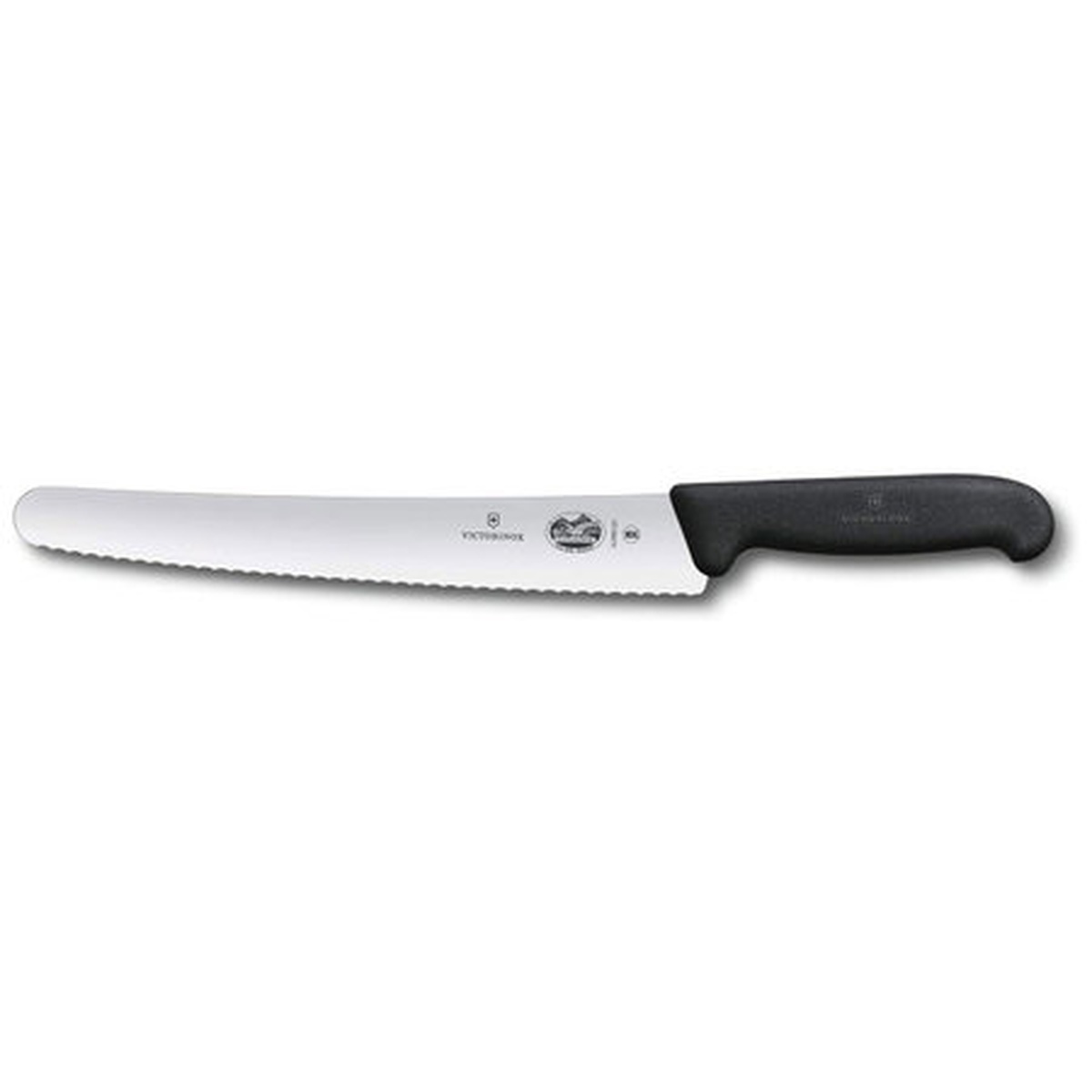 Victorinox 5.2933.26-X10 10.25-inch serrated bread knife with black Fibrox Pro handle on white background