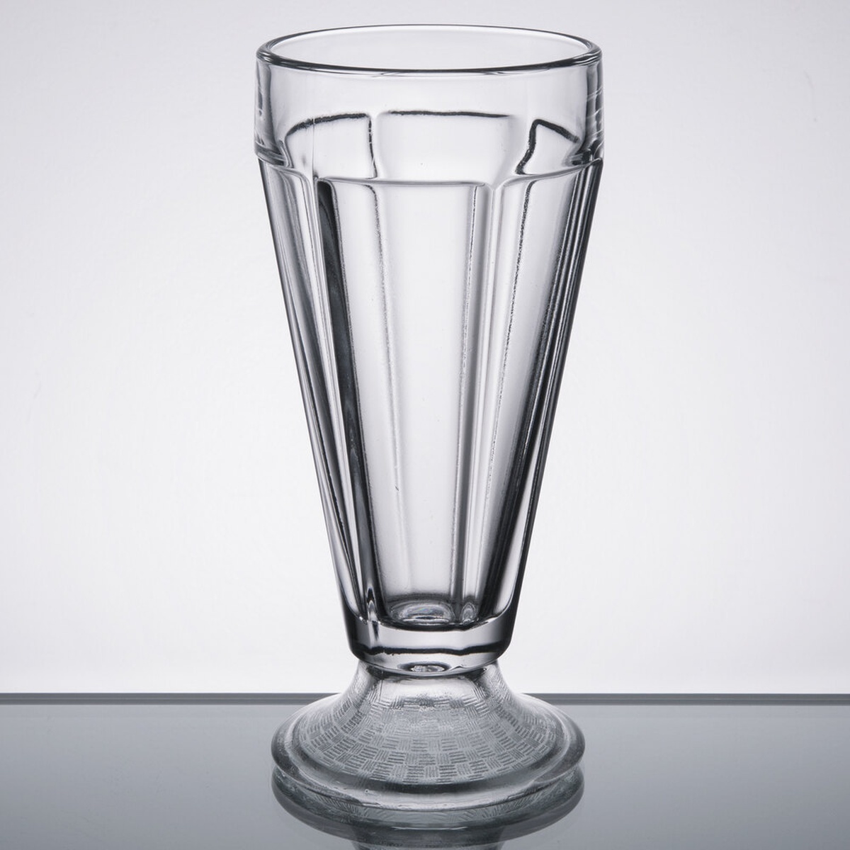 Libbey 5310 11.5 oz footed ice cream soda glass, clear, shown from front on a neutral background