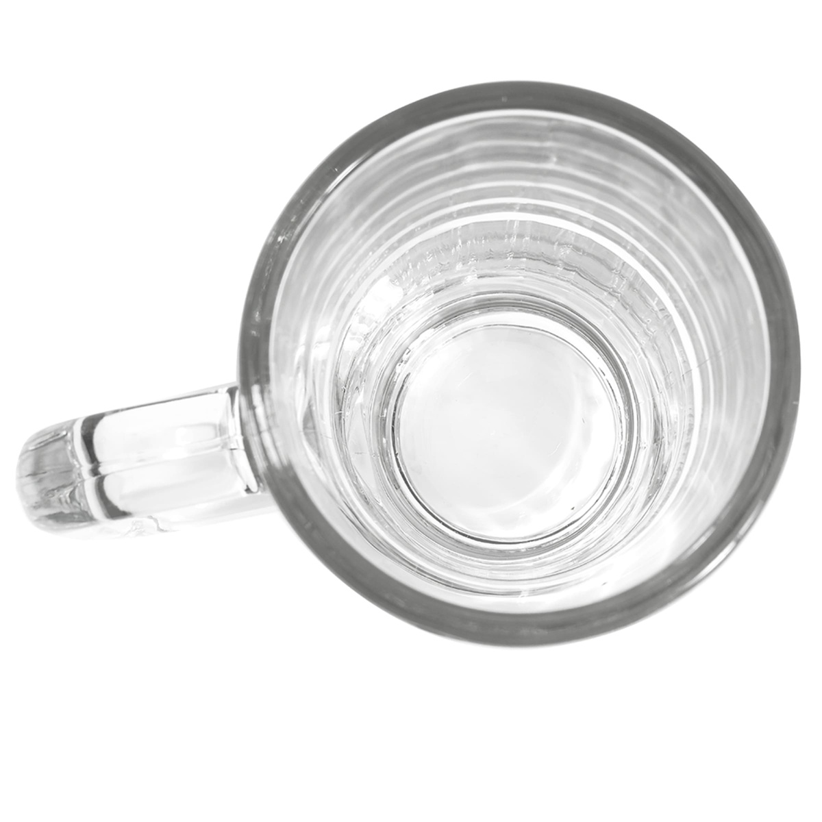 Top-down view of the Libbey 5360 beer mug showing the wide circular opening and interior ribbed walls