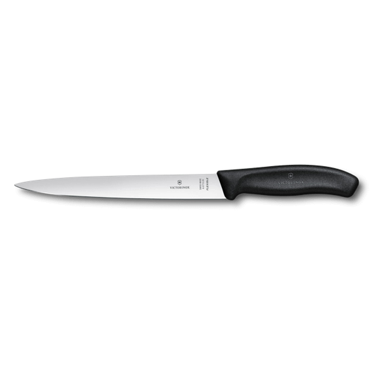 Victorinox slim fillet knife with flexible blade and sleek black handle