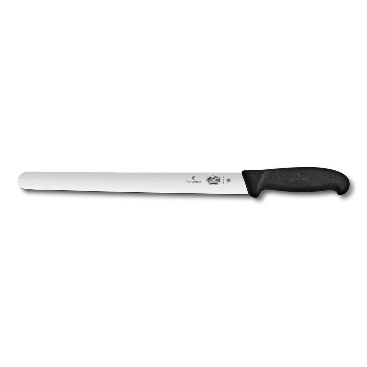 Victorinox 12 inch Fibrox Slicing Knife with black handle and straight blade