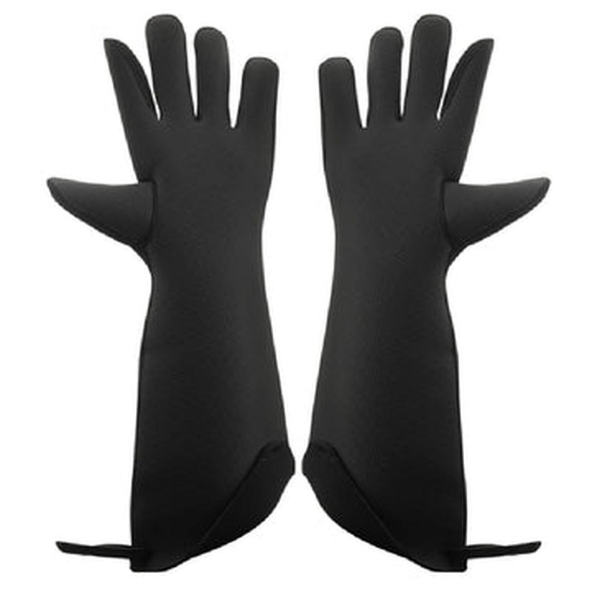 Browne USA Foodservice KitchenGrips Pro black gloves pair showing stain-resistant black surface and zig zag stitching detail