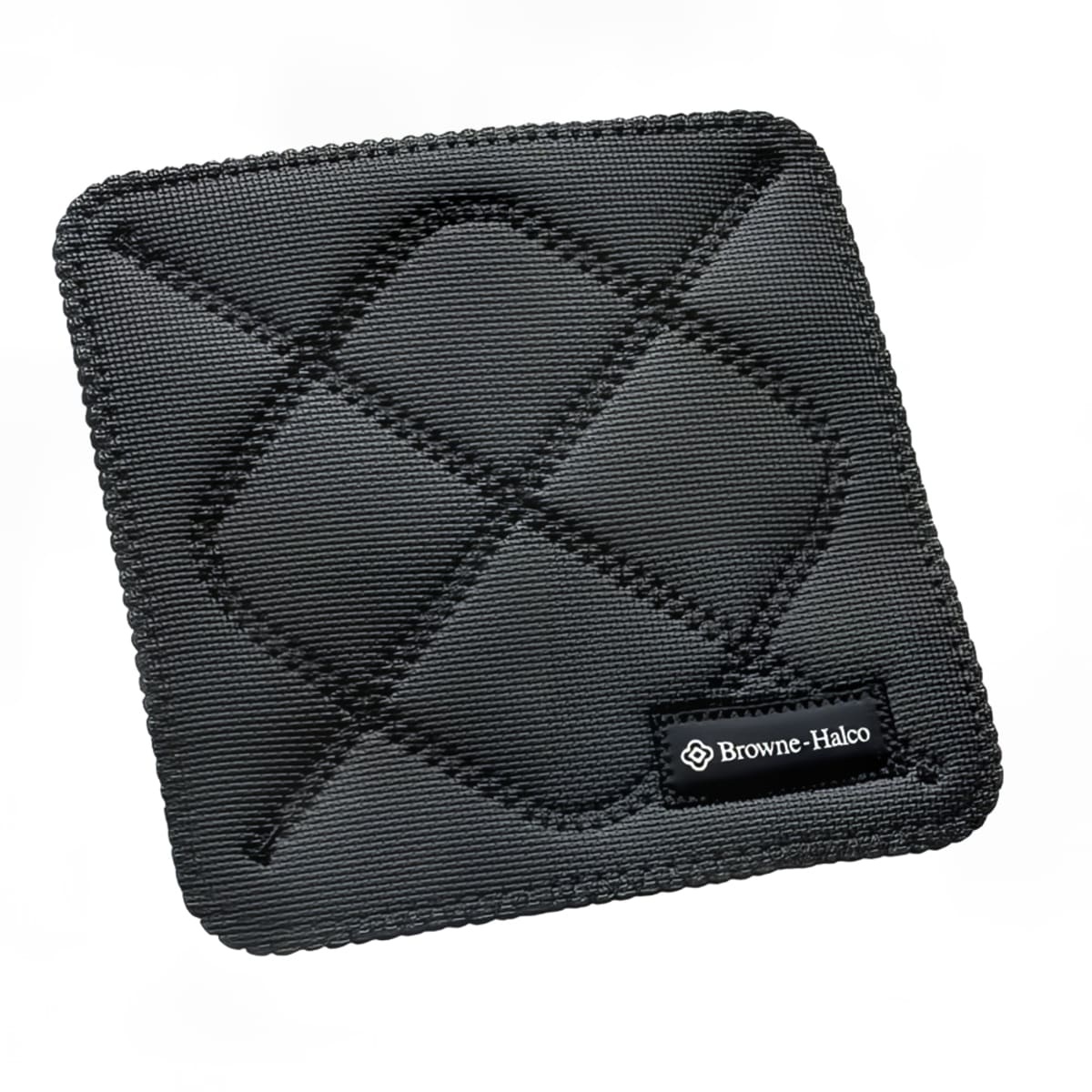 Browne USA KitchenGrips black square hot pad with inverted zig zag stitch pattern and Browne-Halco label