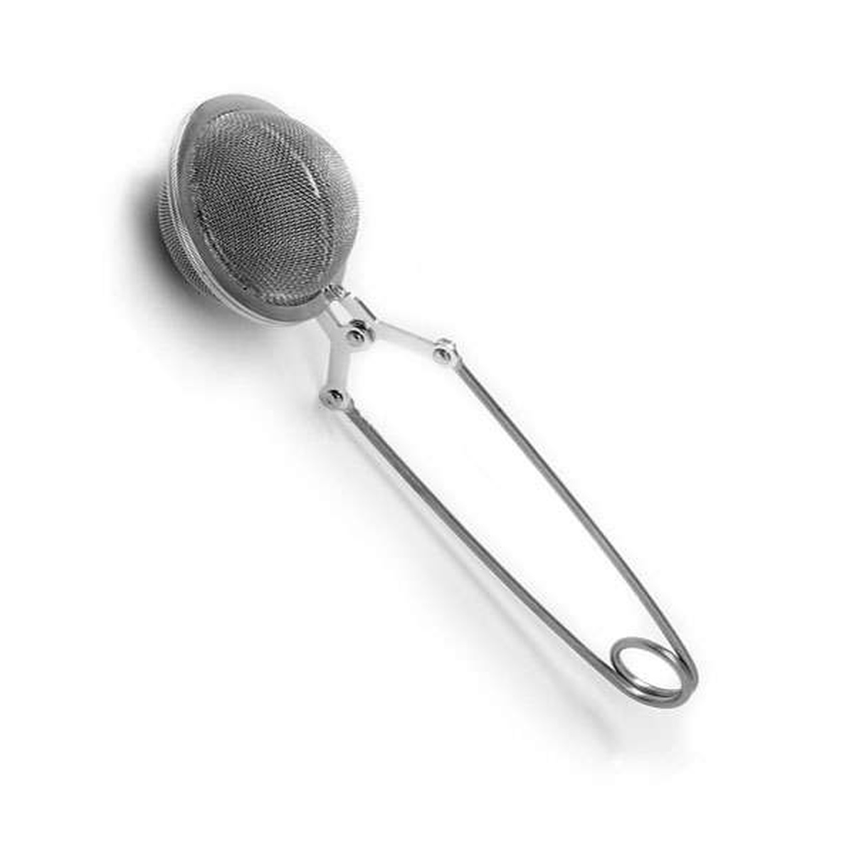Norpro stainless steel mesh tea infuser viewed from the mesh ball end, showing fine mesh detail on white background