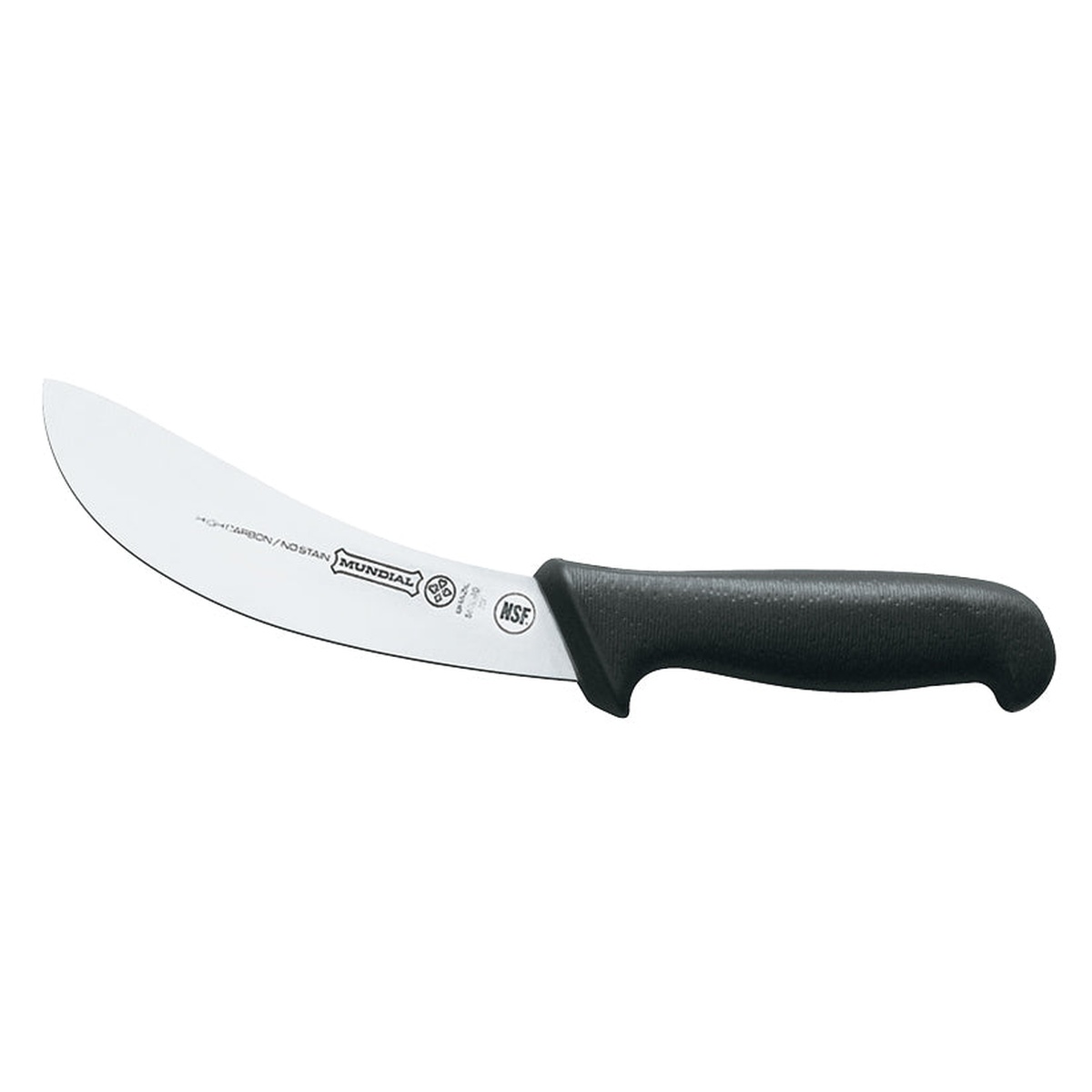 Mundial 5519-6 Skinning Knife with curved high-carbon stainless steel blade and black polypropylene handle