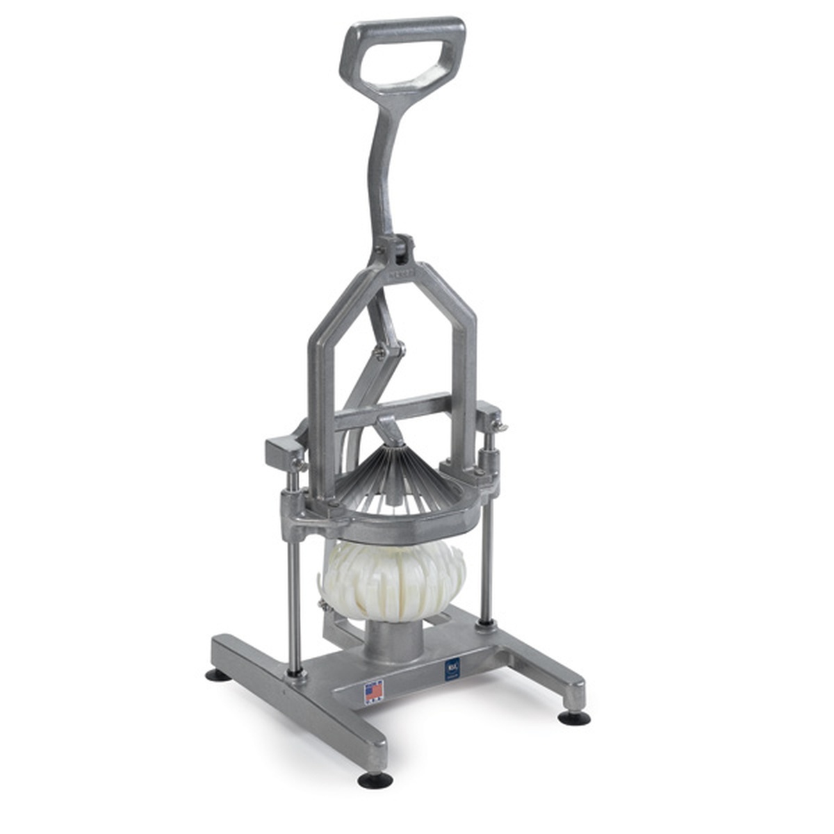 Nemco 55700 Easy Flowering Onion Cutter with lever handle and blade assembly on stable base with suction feet