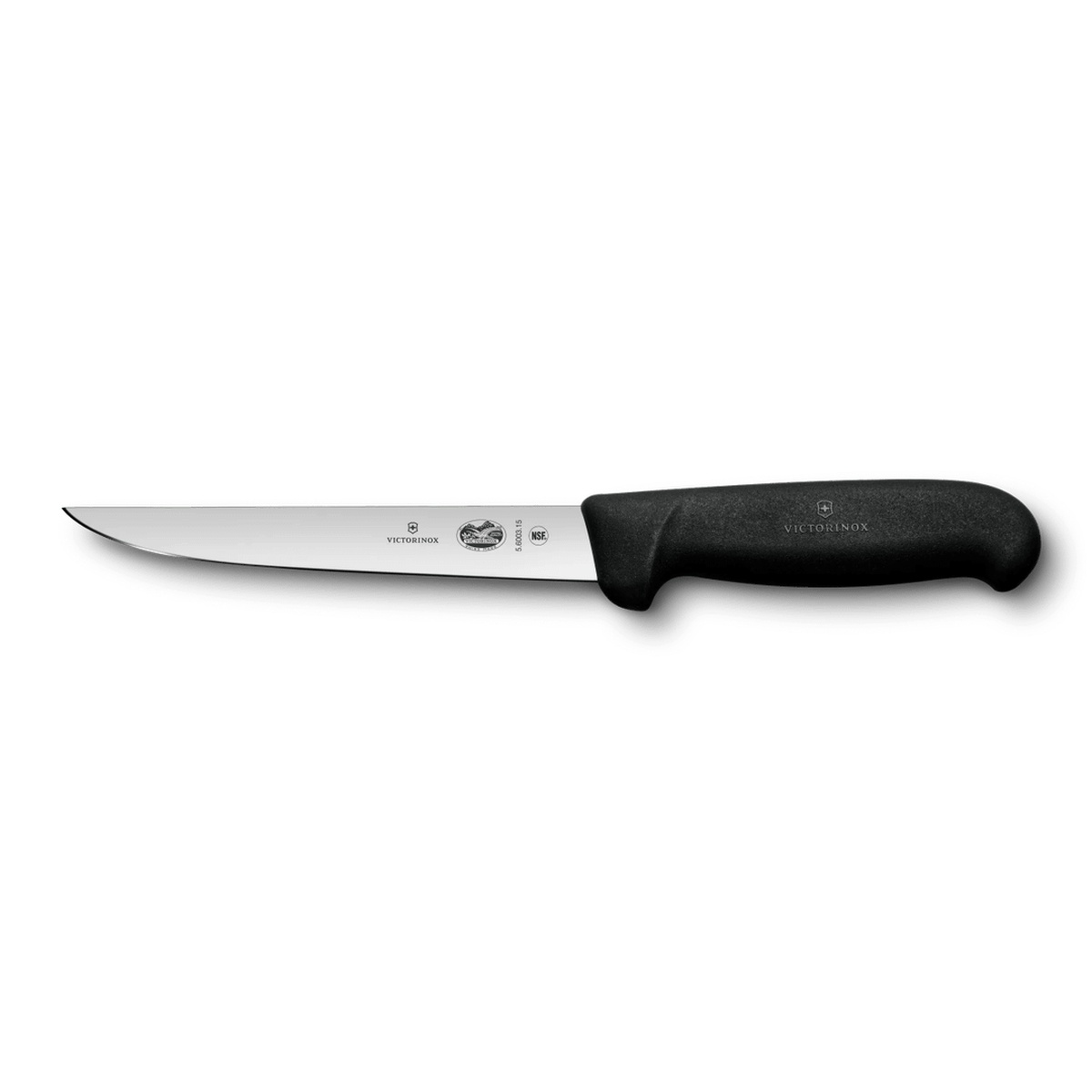 Victorinox Fibrox 15 cm straight boning knife with black non-slip handle