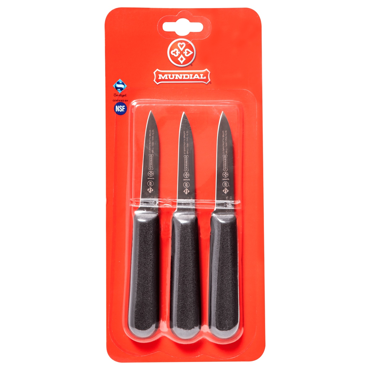 Mundial 5601-MULTIBKT Chef's Style Paring Knife with black polypropylene handle