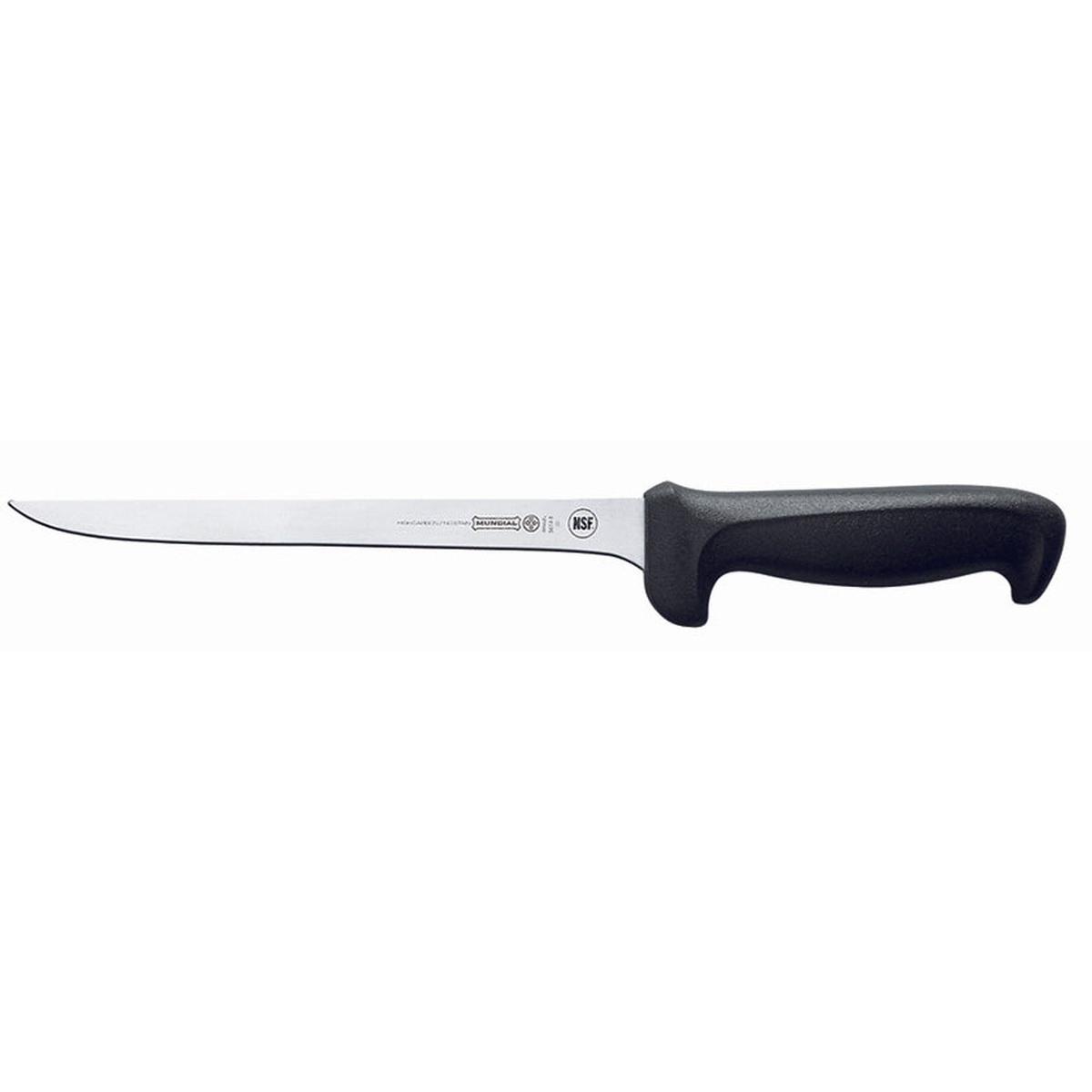 Mundial 5614-8 professional fillet knife with narrow stiff stainless steel blade and black ergonomic handle