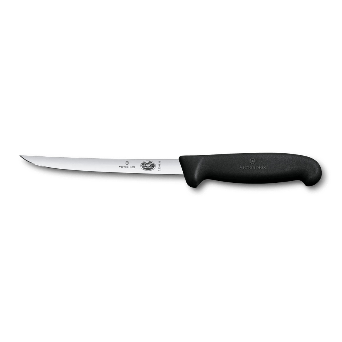 Victorinox Fibrox Boning Knife 15 cm with stainless steel narrow blade and black Fibrox handle