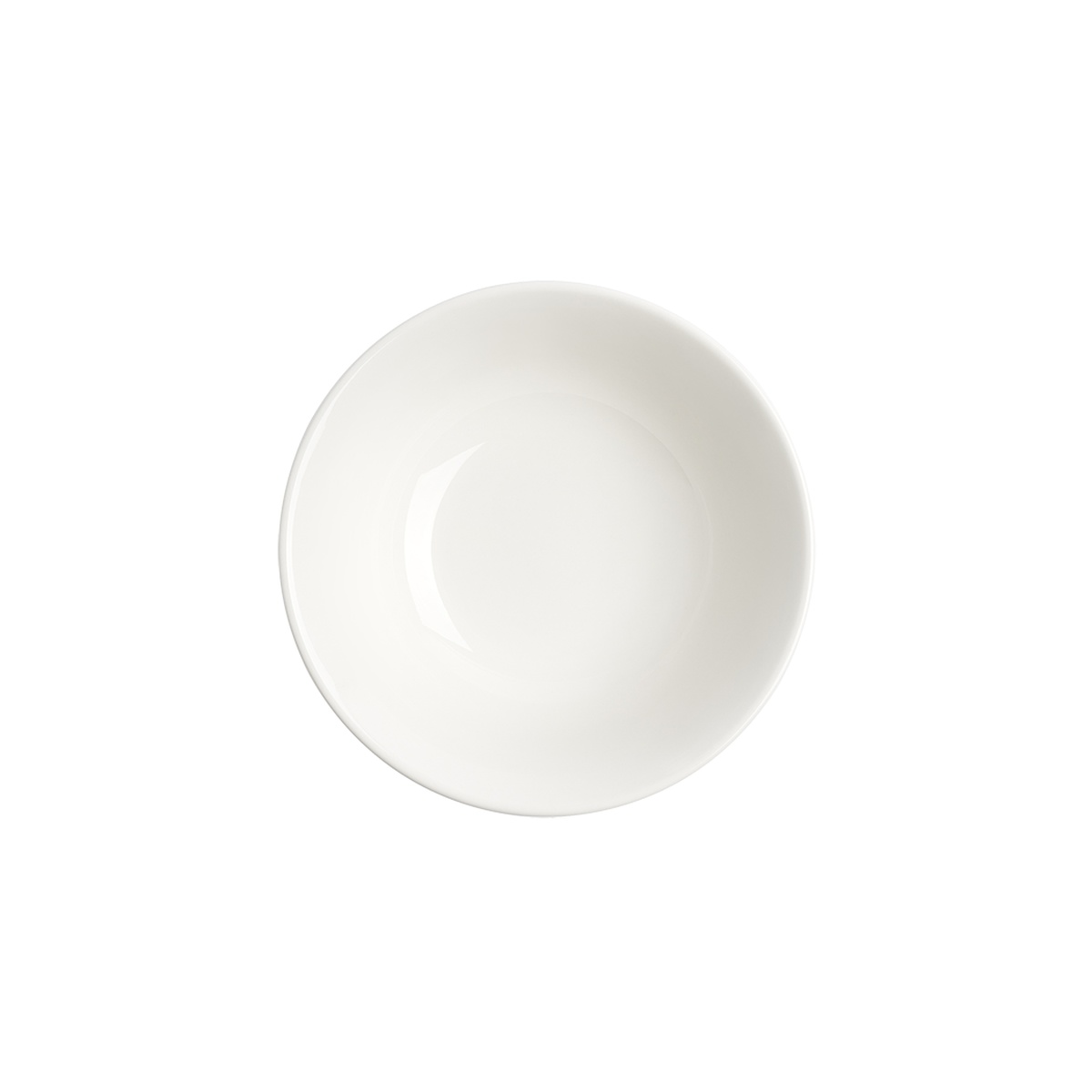 Top-down view of the Browne Foundation bowl interior showing smooth white porcelain surface