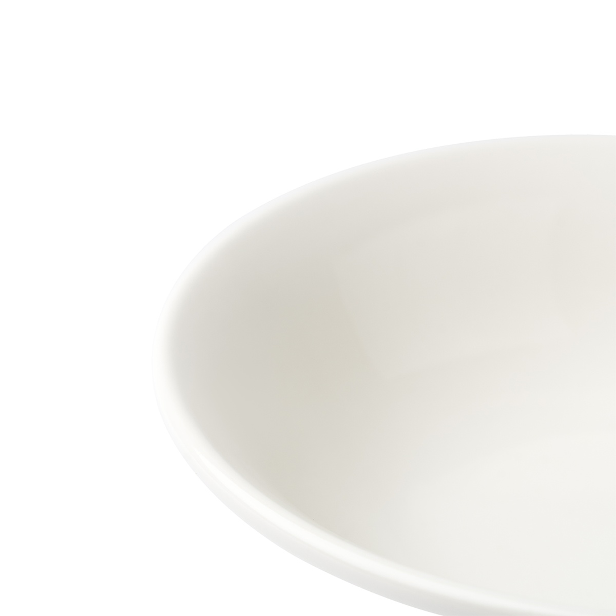 Close-up detail of the Browne Foundation bowl rim showing smooth vitrified porcelain finish