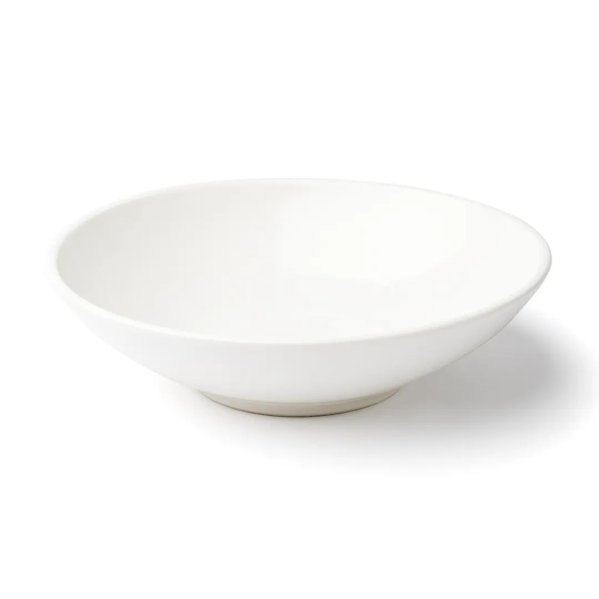 Browne USA 5630154 white round porcelain bowl, side profile view