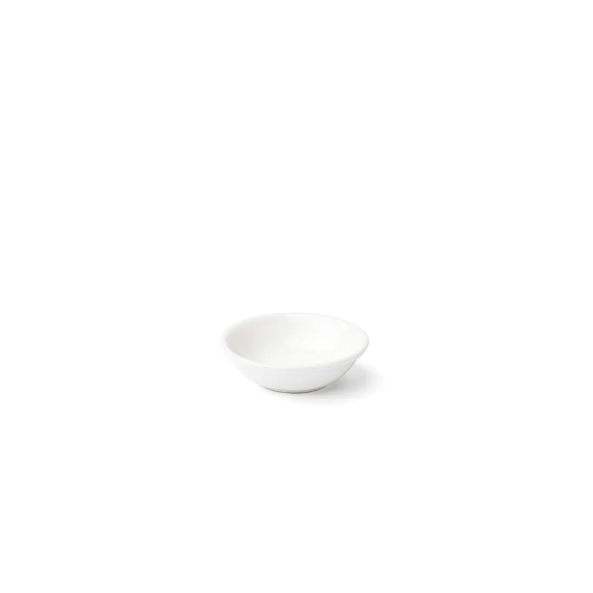 Browne USA Foodservice 5630158 Foundation white round porcelain bowl, side angle view