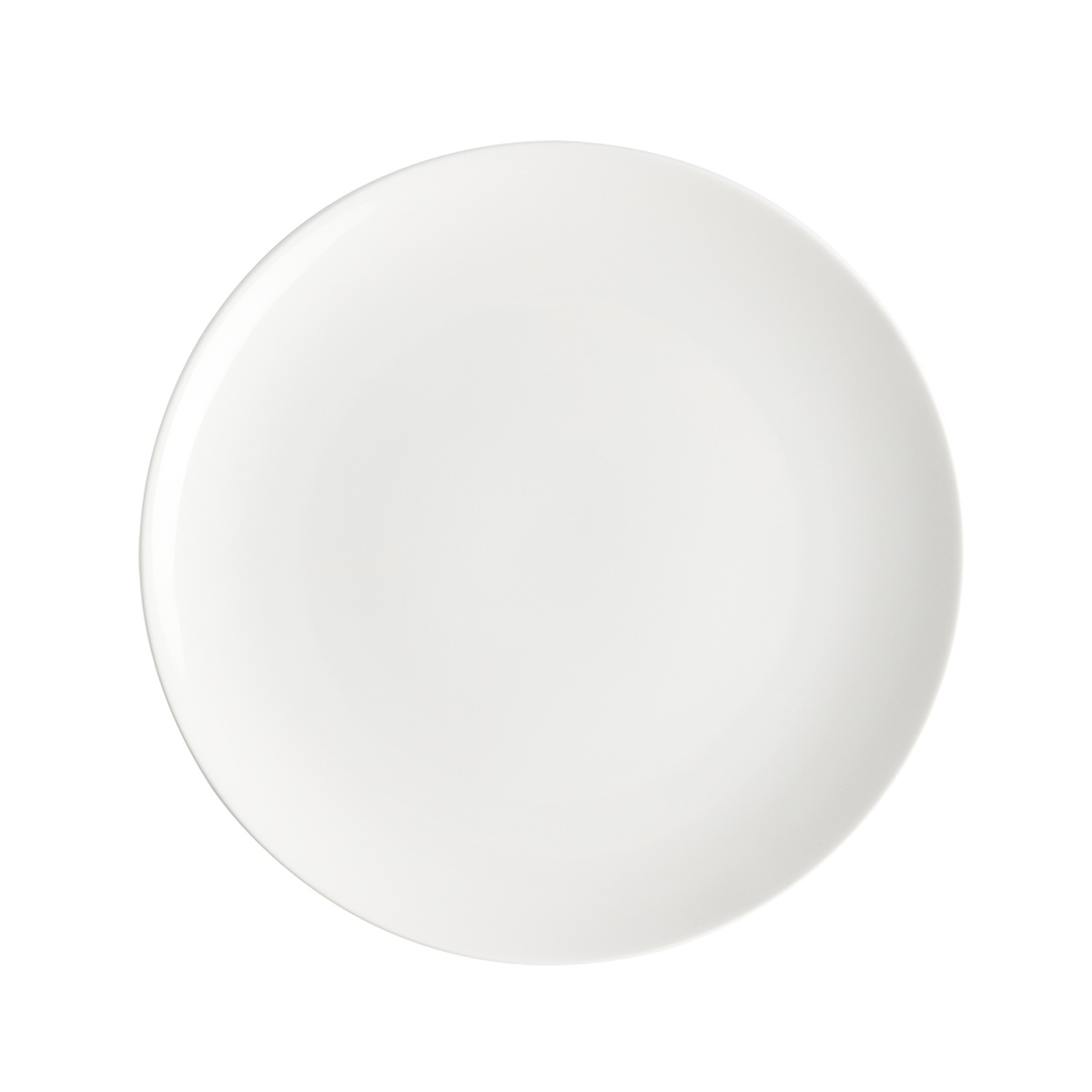 Browne Foundation 10-inch white coupe plate top-down overhead view