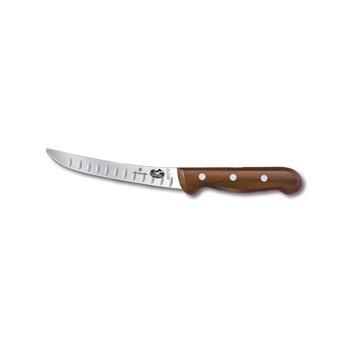 Victorinox 5.6520.15 6-inch curved stiff boning knife with granton edge blade and rosewood handle