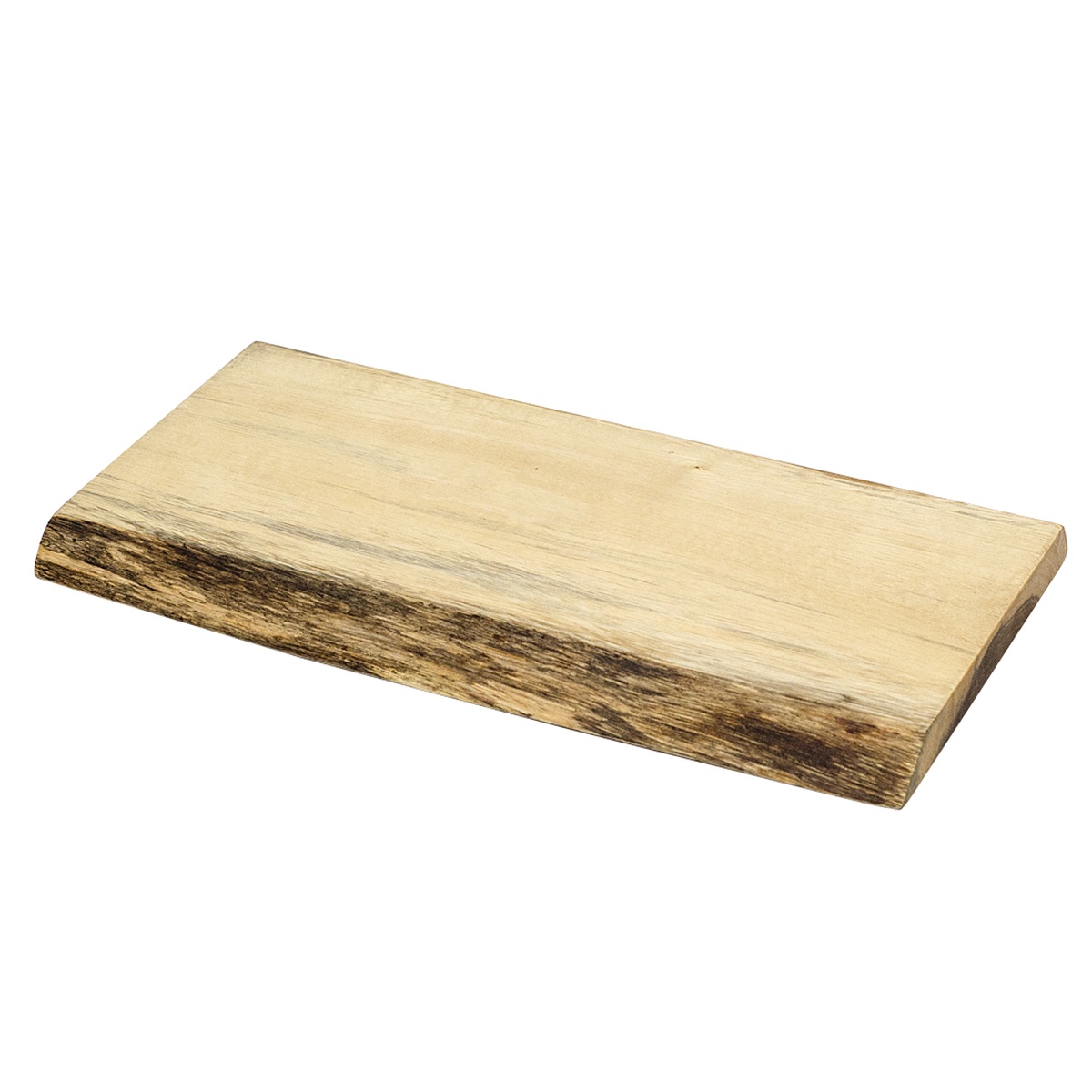 Smooth flat side of the Browne 571267 acacia wood serving board showing natural wood grain