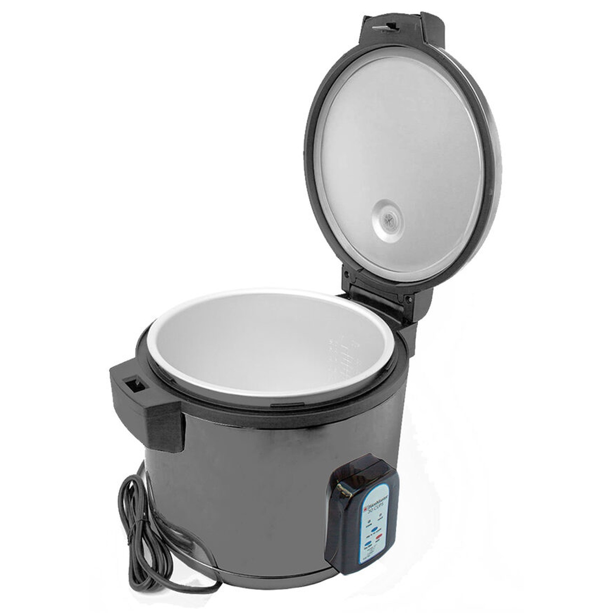 Town RiceMaster 57130 commercial rice cooker and warmer with hinged lid open
