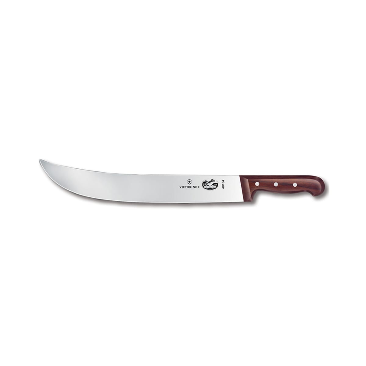 Victorinox 5.7300.36 14-inch curved cimeter knife with high carbon stainless steel blade and brown rosewood handle