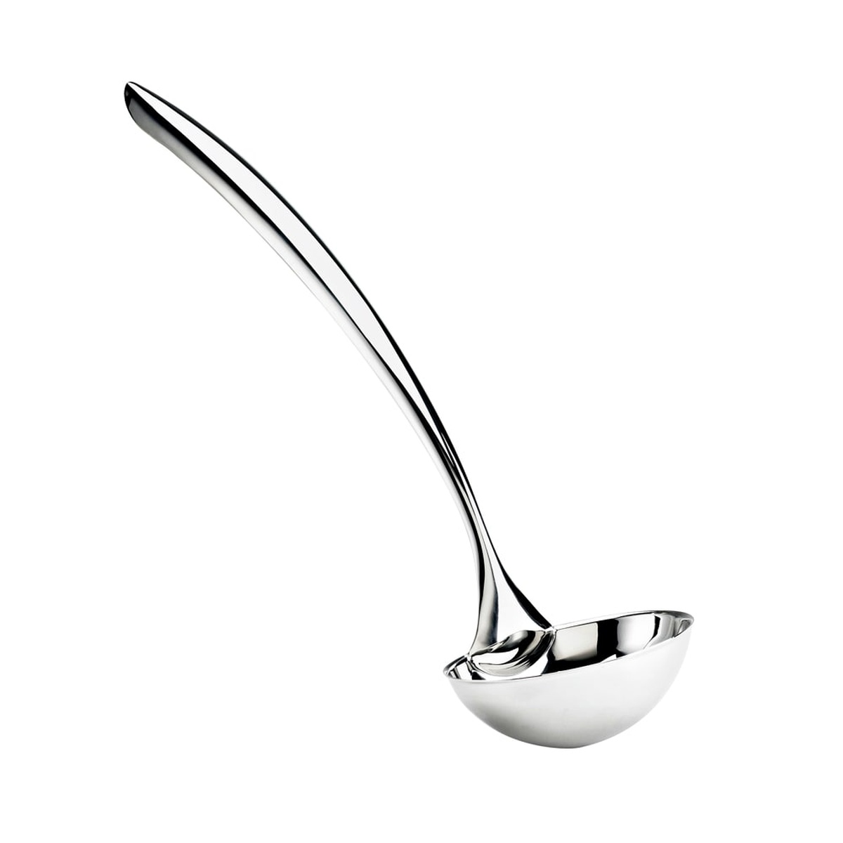 Browne USA Foodservice 573170 Eclipse stainless steel serving ladle with mirror finish and tapered curved handle