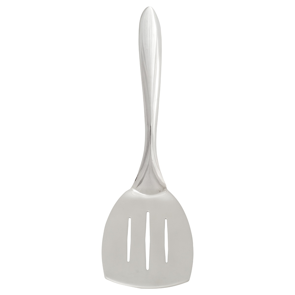 Browne Eclipse 573172 stainless steel slotted serving turner with mirror finish and hollow arc handle