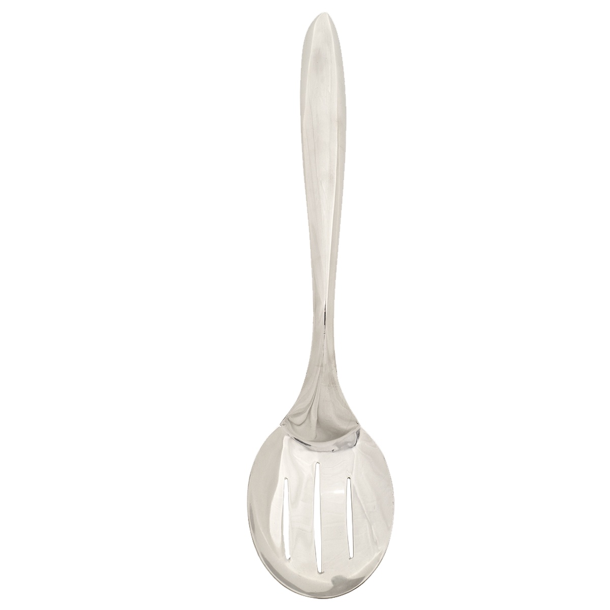 Browne Eclipse 13-inch slotted serving spoon with mirror finish and ergonomic hollow handle