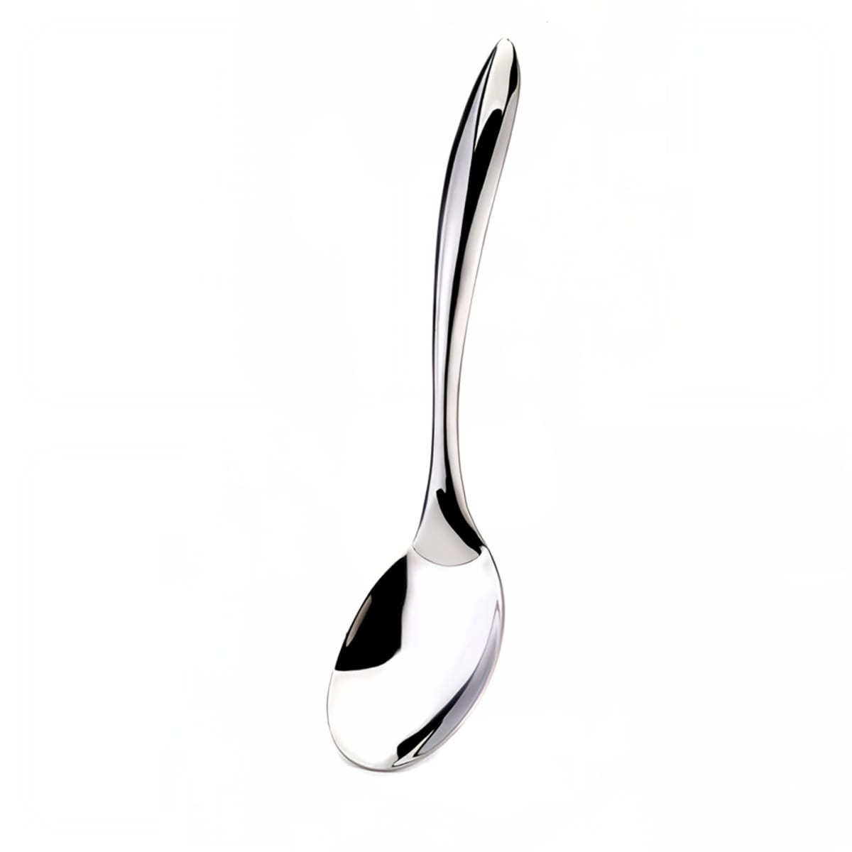 Browne Eclipse 573180 10-inch solid serving spoon in mirror-finish 18/8 stainless steel with curved arc handle