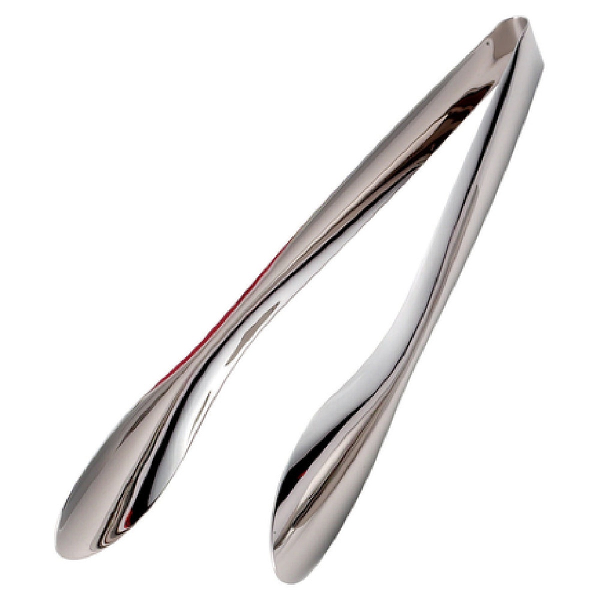Browne Foodservice 573188 Eclipse 12-inch stainless steel ergonomic tongs with mirror finish and tapered hollow handle