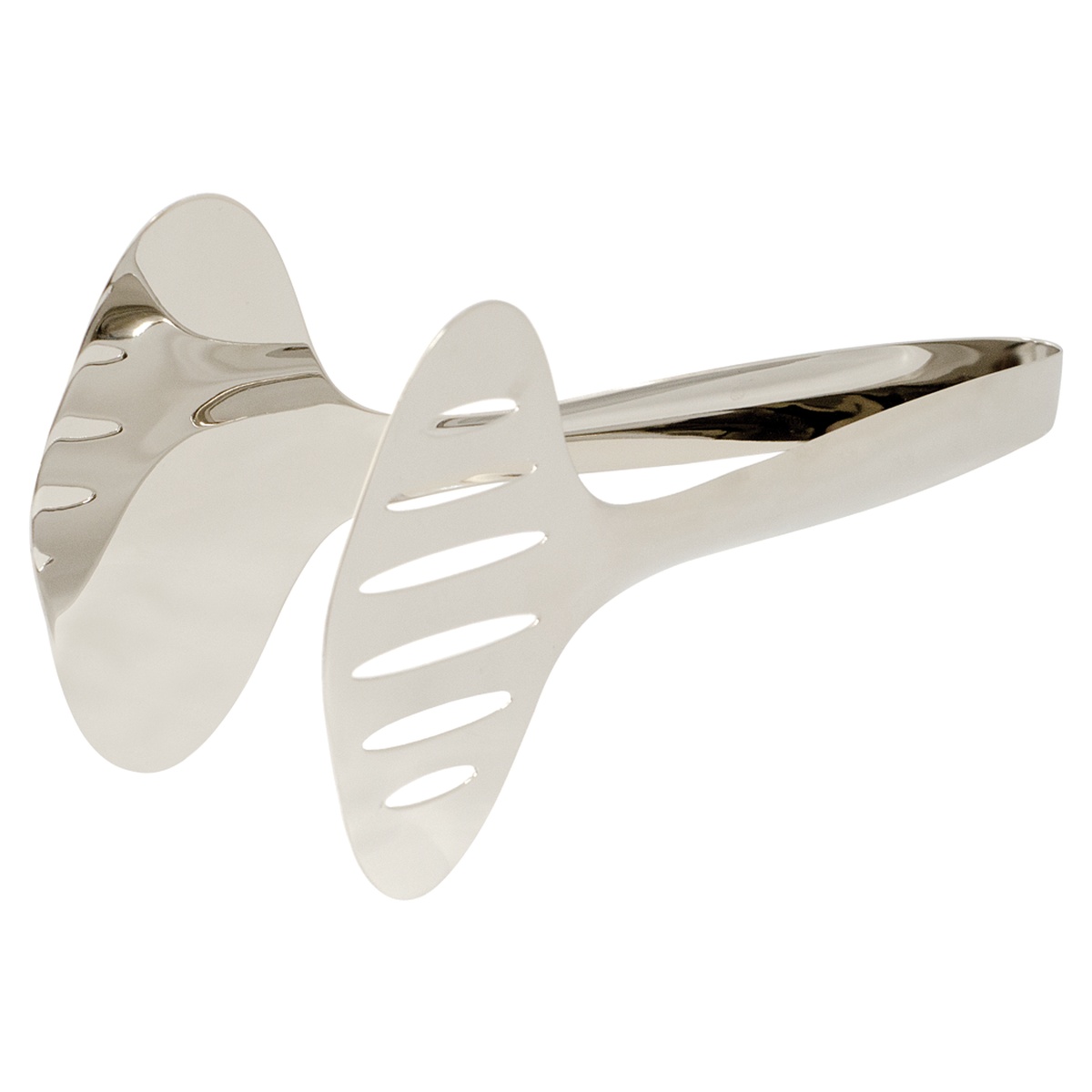 Browne Eclipse Wide Tongs 12 inch mirror finish stainless steel with slotted wide gripping heads