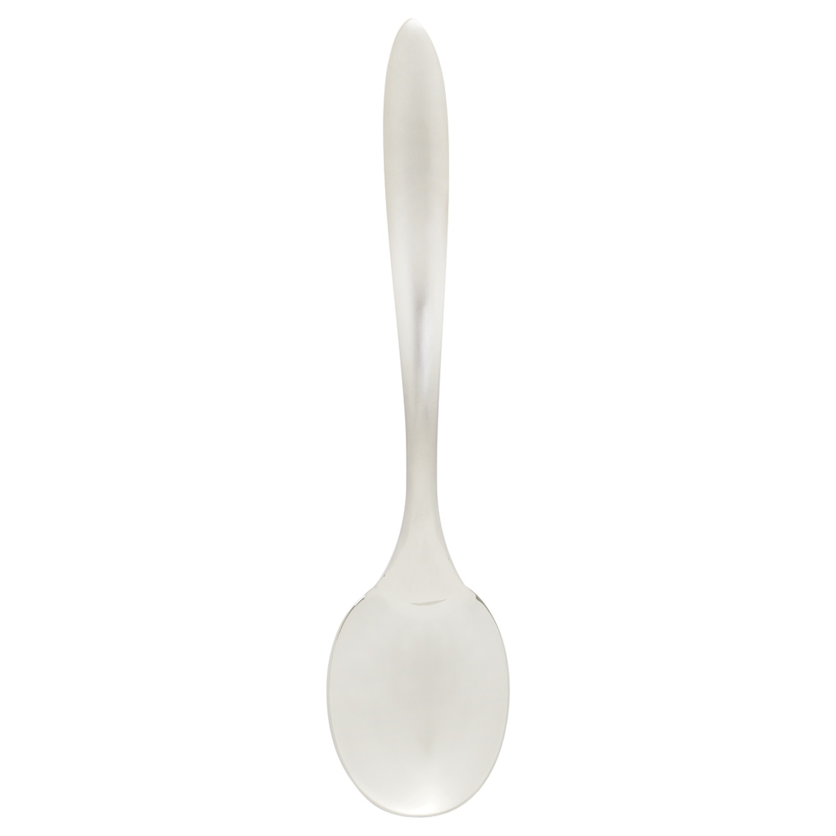 Browne USA Eclipse Solid Serving Spoon 13 inch satin stainless steel with curved hollow handle