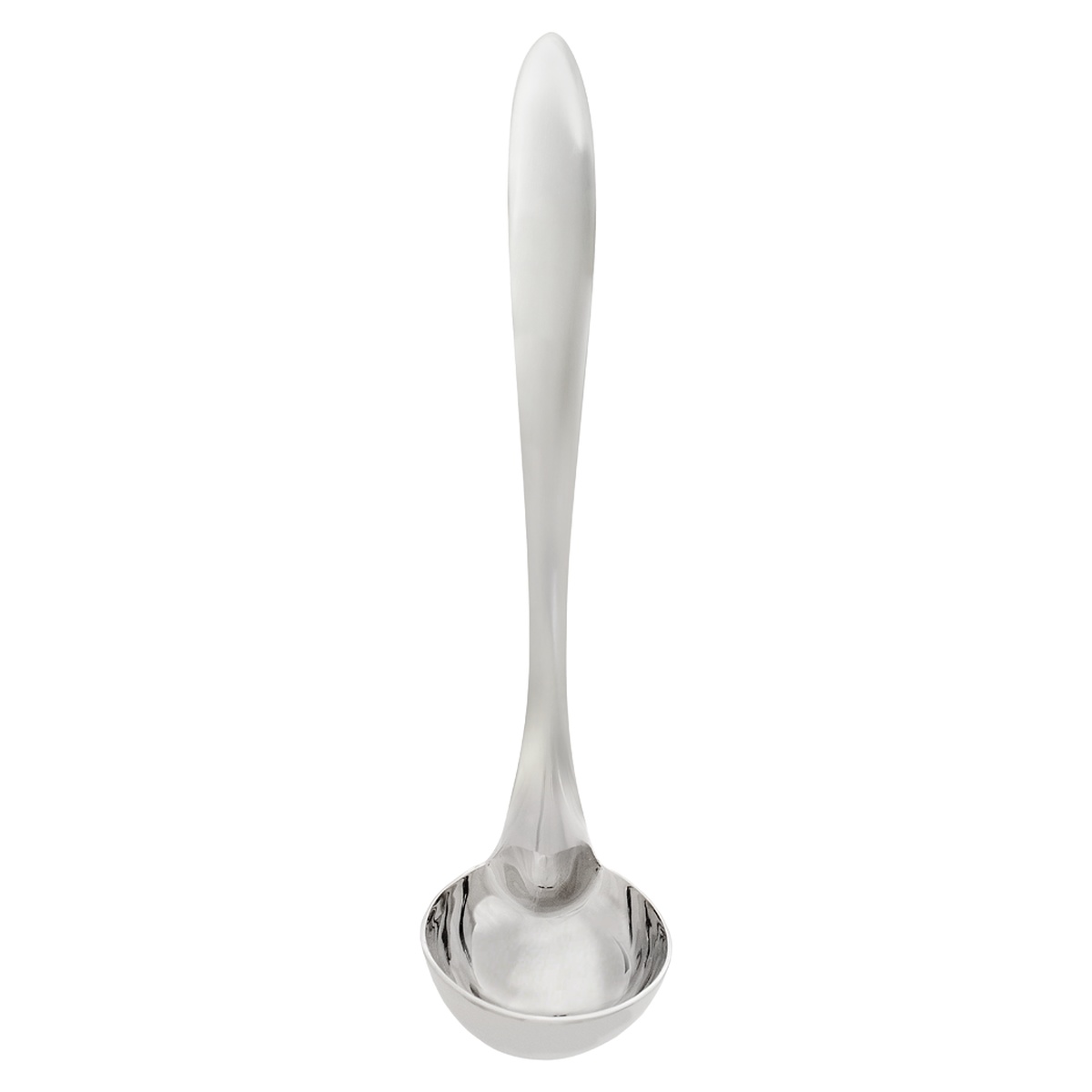 Browne Eclipse serving spoon with tapered hollow handle and polished stainless steel bowl, shown on white background