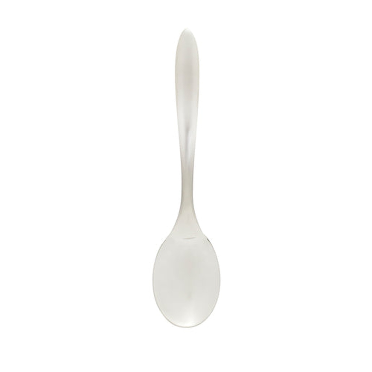 Browne USA Foodservice Eclipse 573280 solid serving spoon in stainless steel with satin finish and curved hollow handle