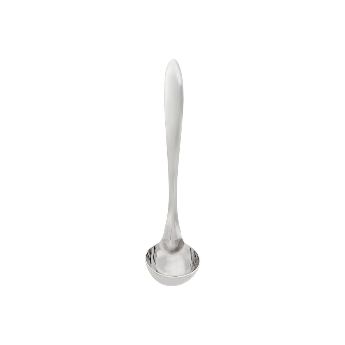 Browne Eclipse 1 oz stainless steel serving ladle with tapered hollow handle, front view