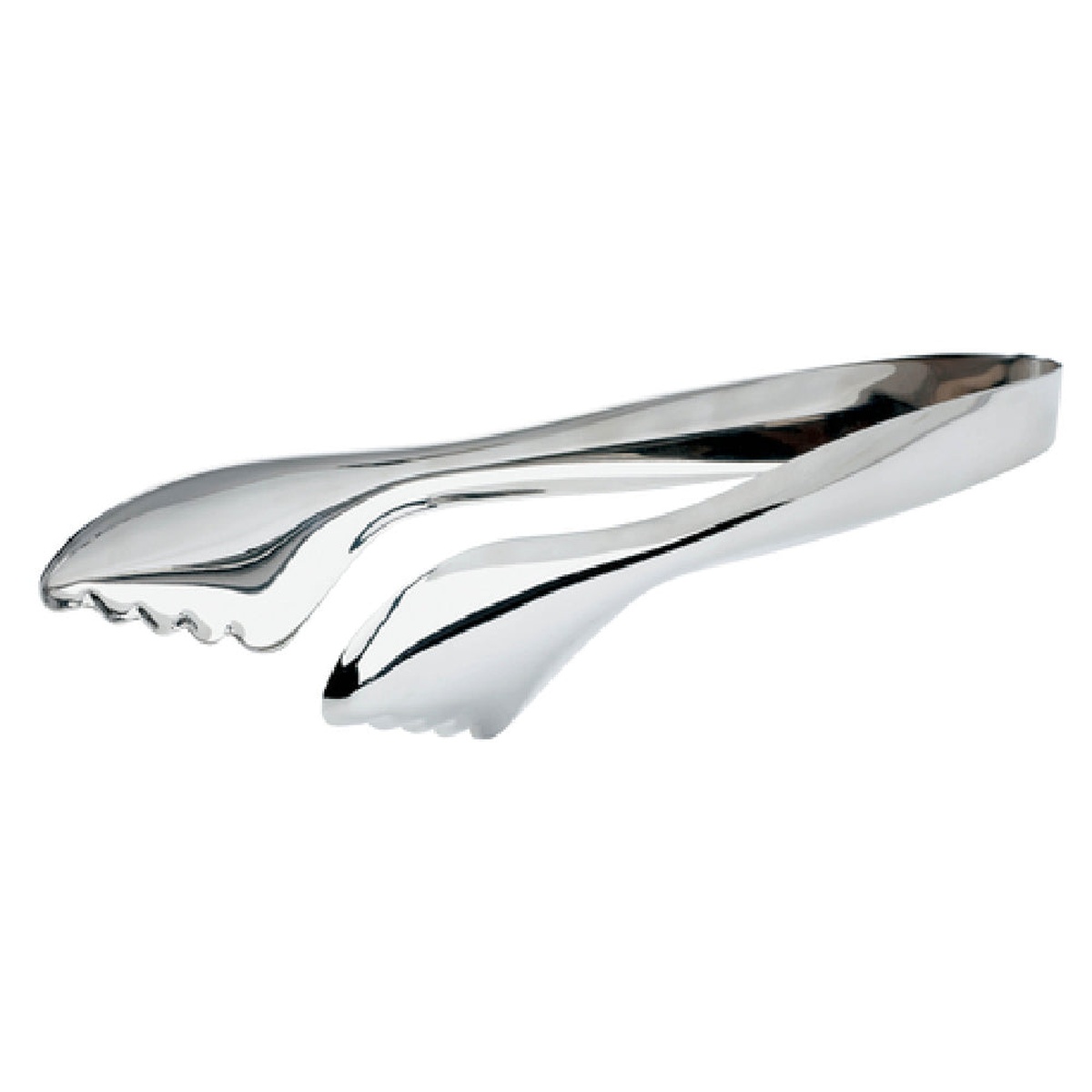 Browne USA Foodservice Eclipse Tongs 12 inch offset stainless steel mirror finish