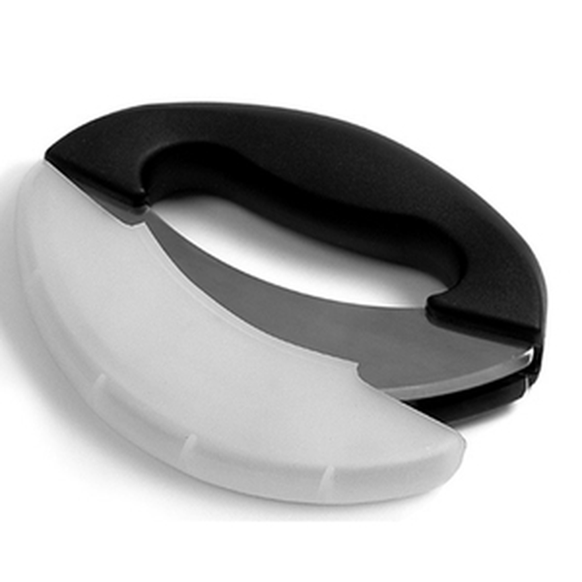 Norpro 578 Mezzaluna Chopper with black handle and white blade cover