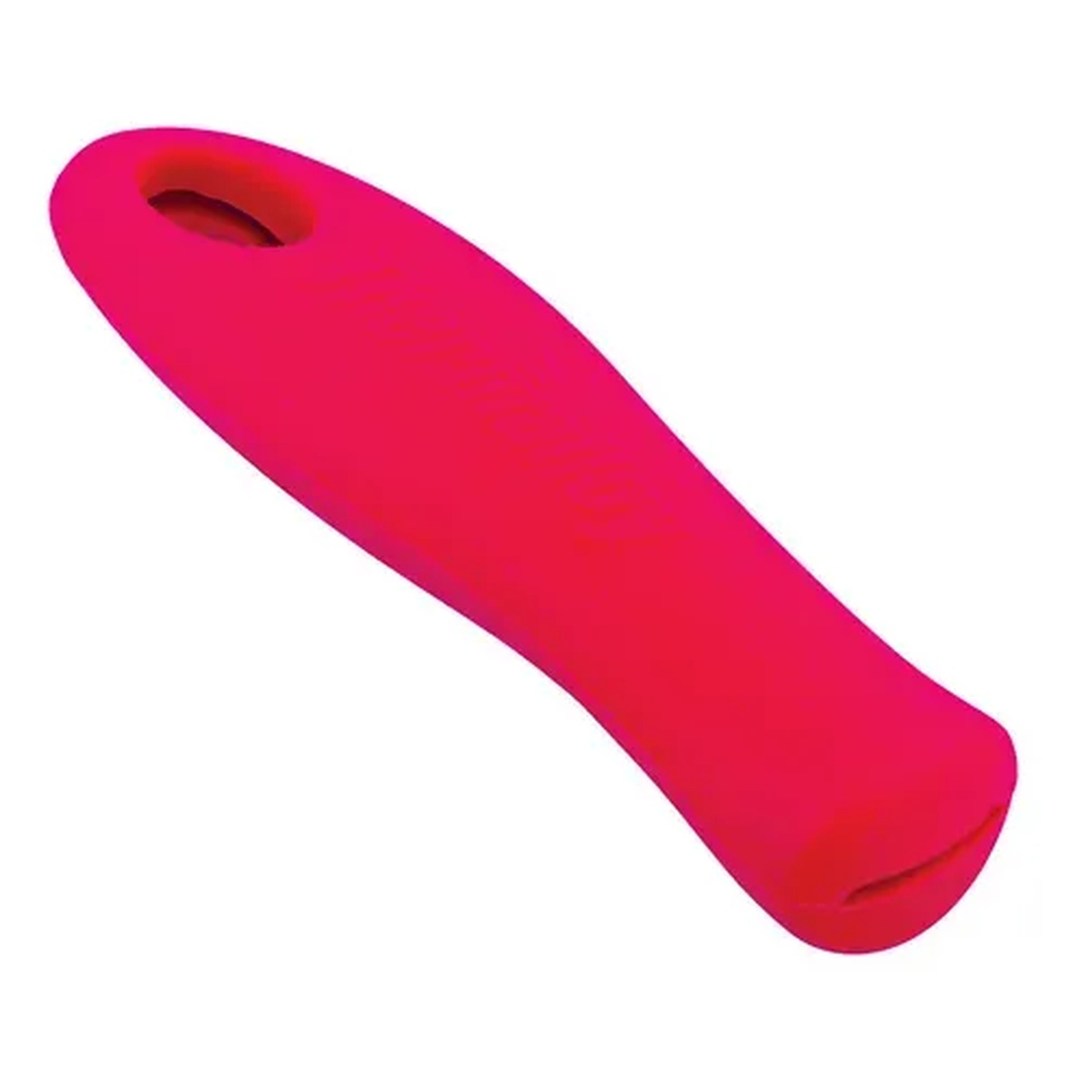 Browne USA ThermoGrip red silicone fry pan sleeve, 4.5 inches long, product view on white background