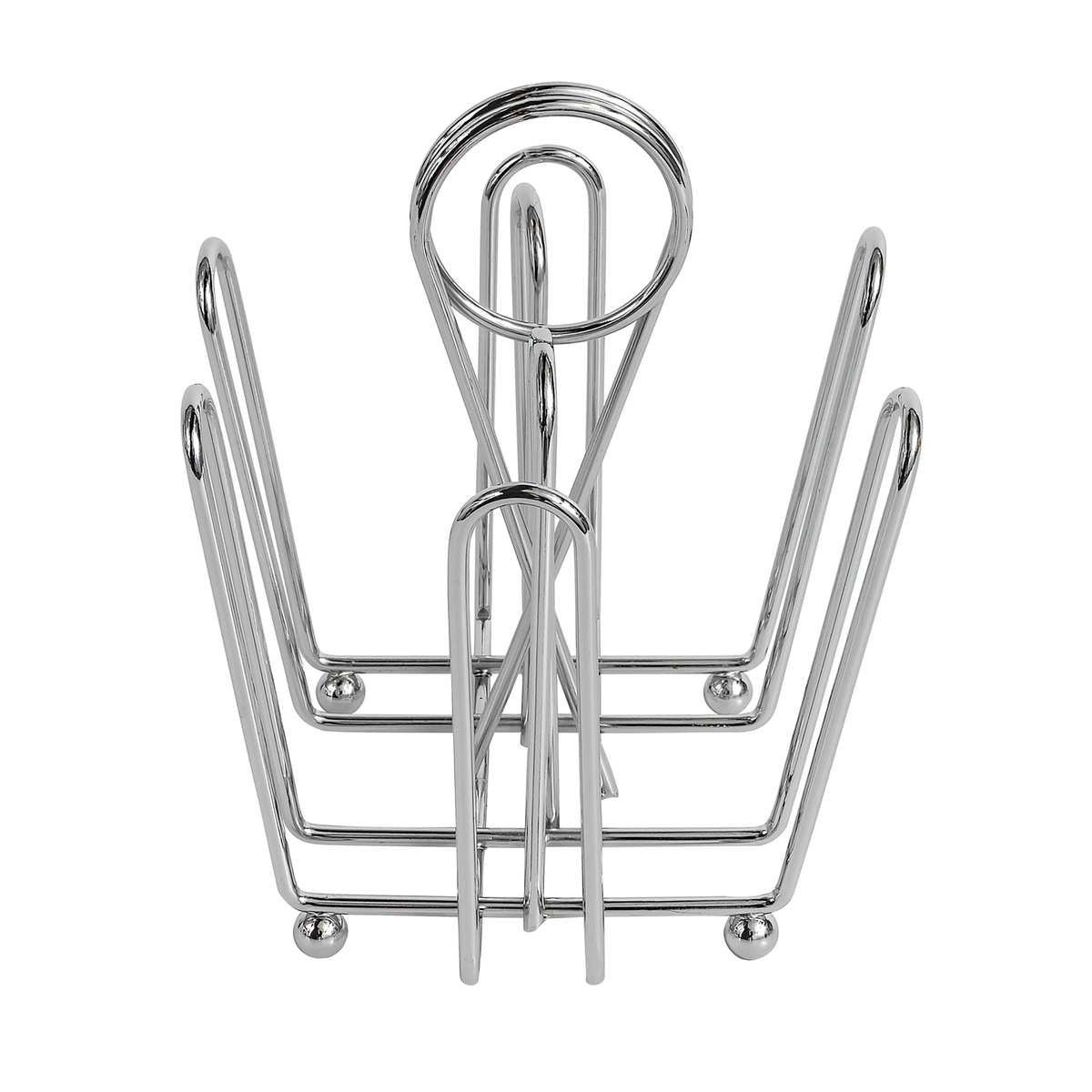 Tablecraft 597C condiment caddy alternate angle showing wire compartment dividers and top merchandising ring