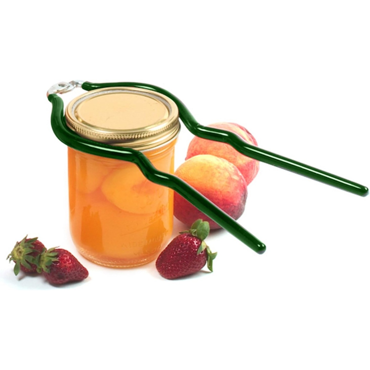 Jar wrench being used to tighten a lid on a preserve jar