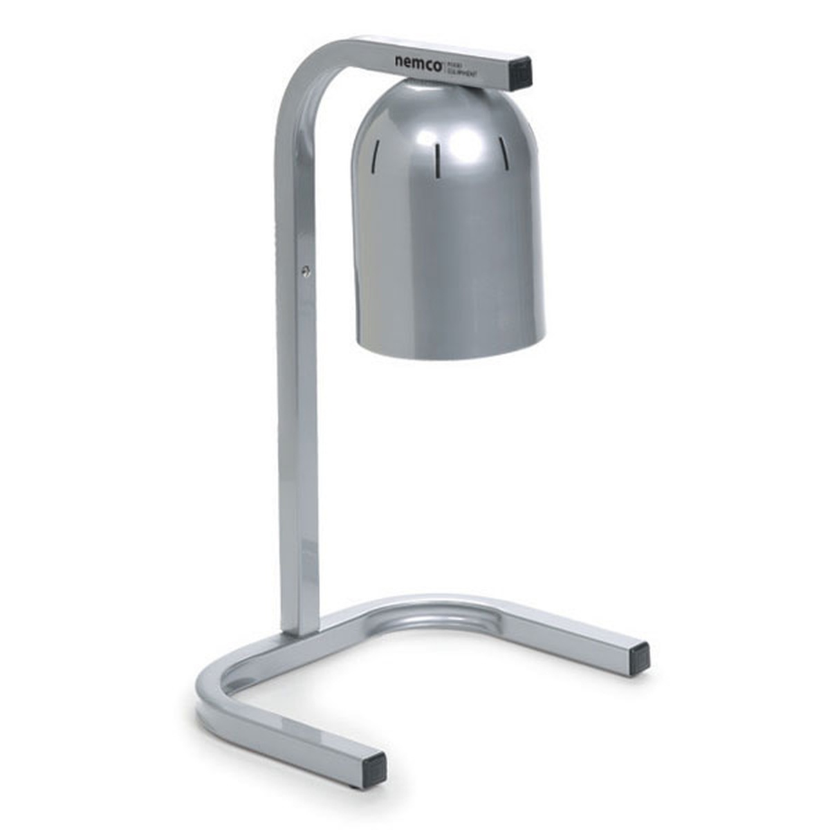 Nemco 6000A series single bulb freestanding infrared heat lamp on countertop base