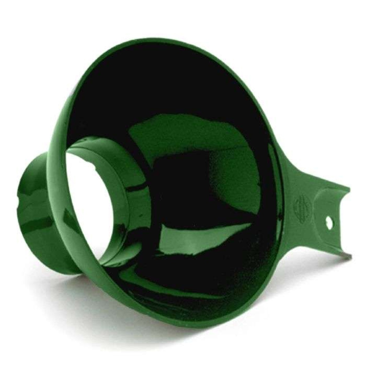 Norpro 607 green wide mouth plastic canning funnel top-down view showing large bowl opening and stem