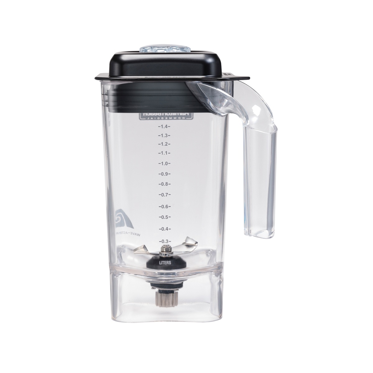 Hamilton Beach 6126-455 clear 48 oz blender container with handle, lid, and blade assembly