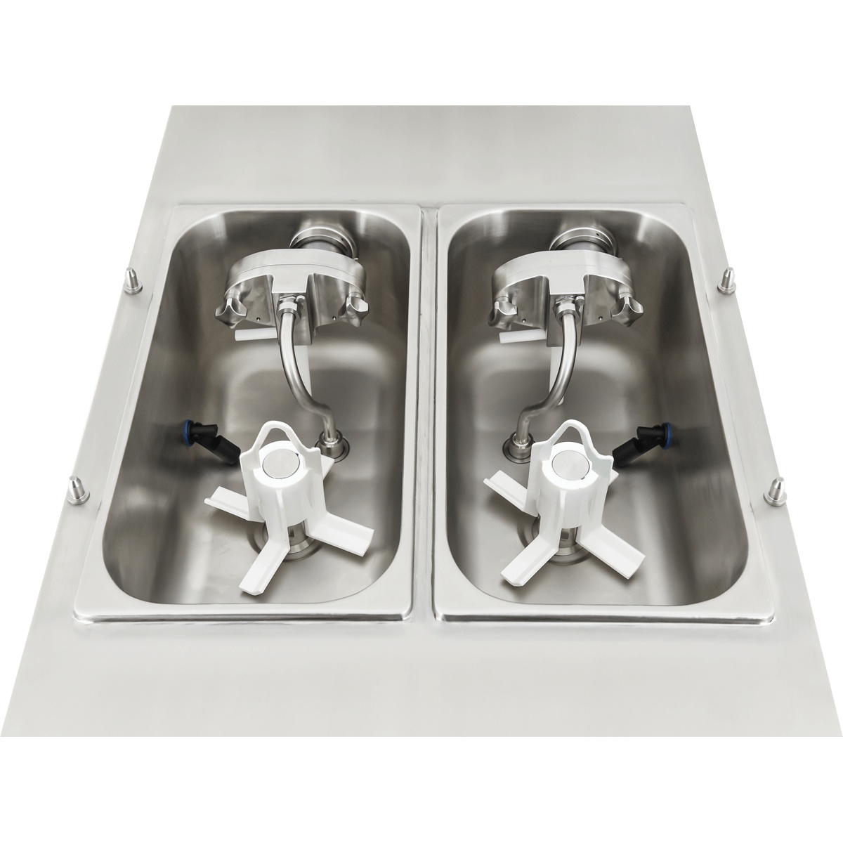 Top view showing dual refrigerated hoppers with agitators on the Spaceman 6235A-C