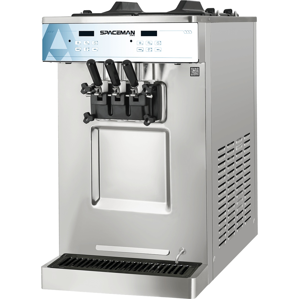 Front view of Spaceman 6235A-C countertop twin twist soft serve machine