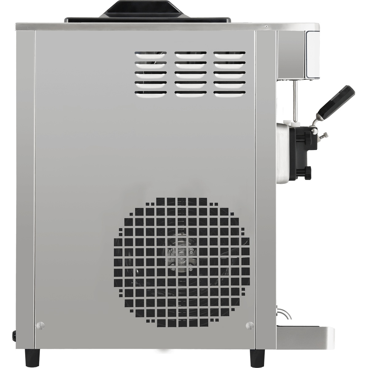 Side view of Spaceman 6236A-C soft serve machine showing ventilation and cabinet